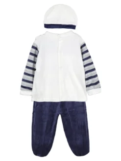 Urchin Completo lungo da neonato in ciniglia con accessori - grigio