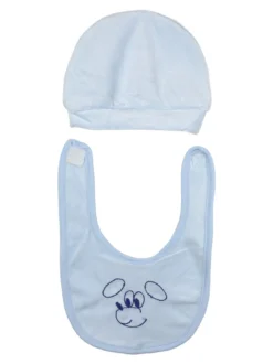 Urchin Completo lungo da neonato in ciniglia con accessori - azzurro