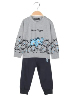 Urchin Completo 2 pezzi da neonato con felpa e pantaloni tuta - grigio