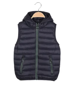 Urchin Gilet imbottito da bambino con cappuccio e zip - blu scuro