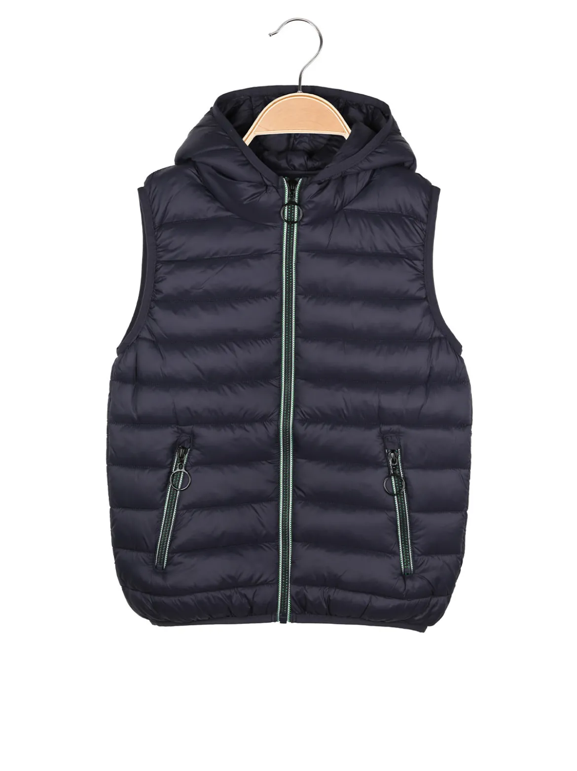 Urchin Gilet imbottito da bambino con cappuccio e zip - blu scuro