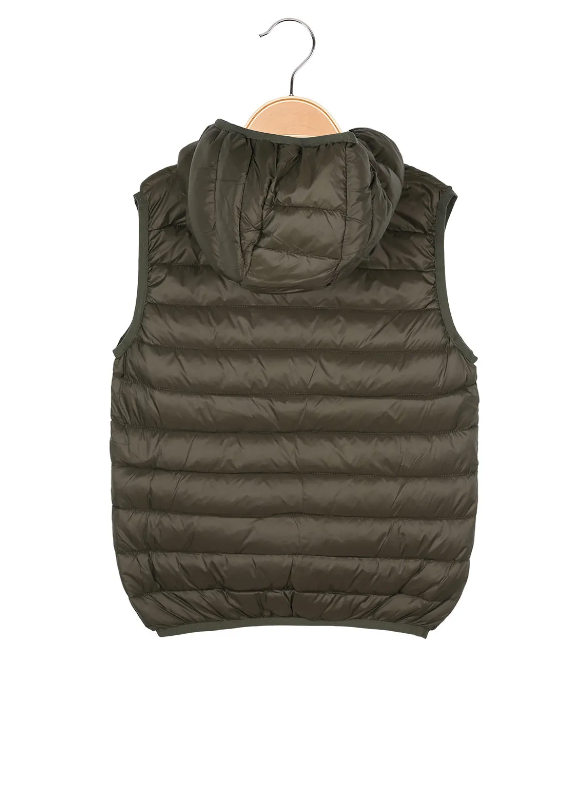 Urchin Gilet imbottito da bambino con cappuccio e zip - militare