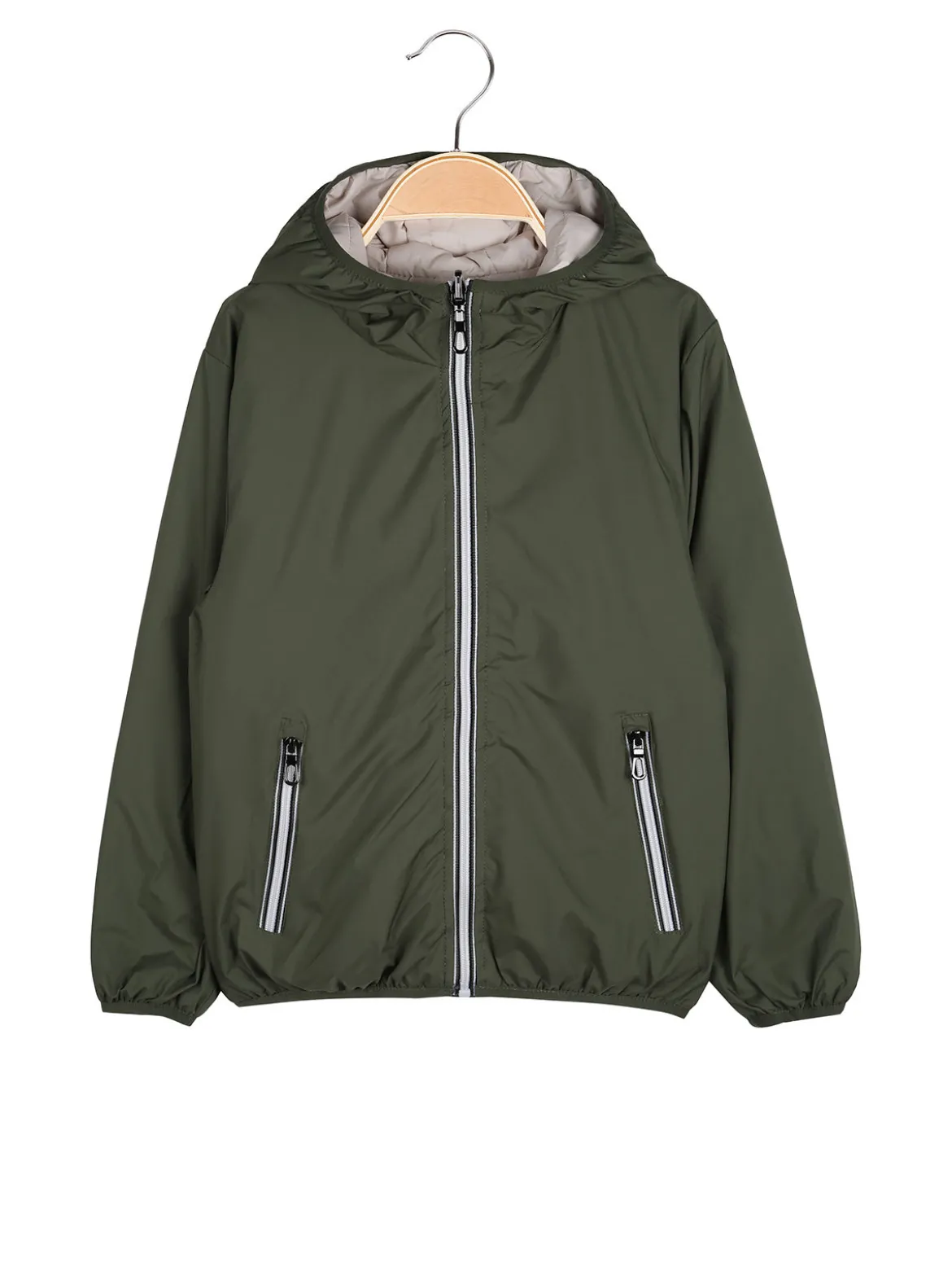 Urchin Giubbotto da bambino doubleface con cappuccio - militare