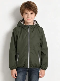 Urchin Giubbotto da bambino doubleface con cappuccio - militare