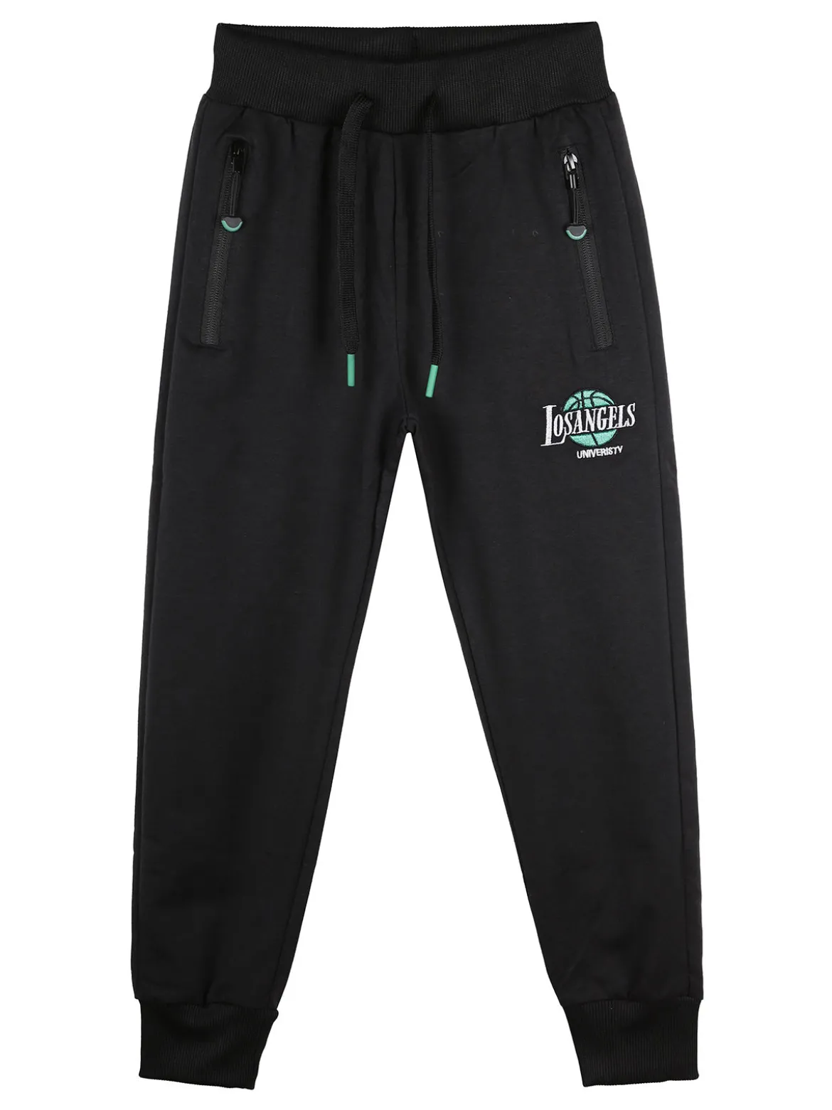 Urchin Pantaloni tuta da ragazzo con coulisse e polsini - nero