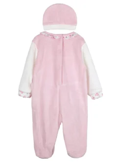 Urchin Tutina da neonata in ciniglia con accessori coordinati - rosa
