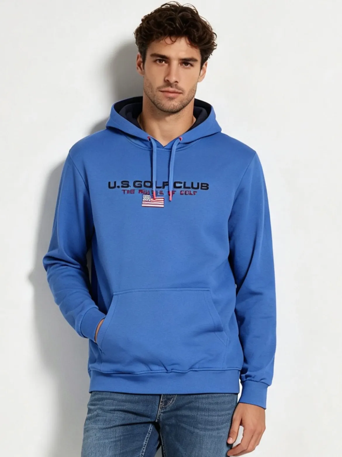 U.S. Golf Club Felpa da uomo con cappuccio e scritta