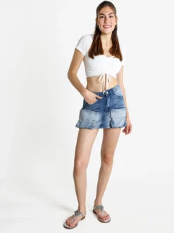 Vale Denim Gonna in jeans con tasconi