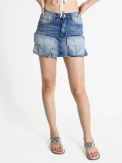 Vale Denim Gonna in jeans con tasconi