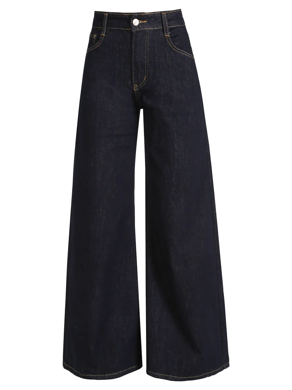 Vale Denim Jeans donna a gamba larga - nero