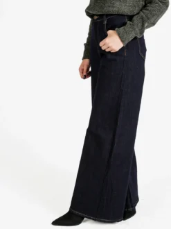 Vale Denim Jeans donna a gamba larga - nero