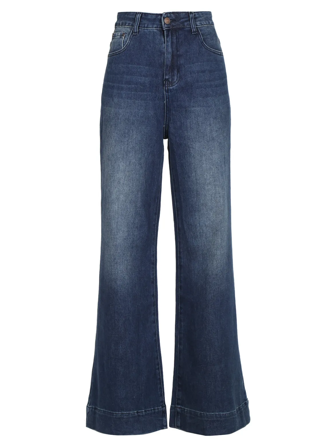 Vale Denim Jeans donna a vita alta con finale a zampa