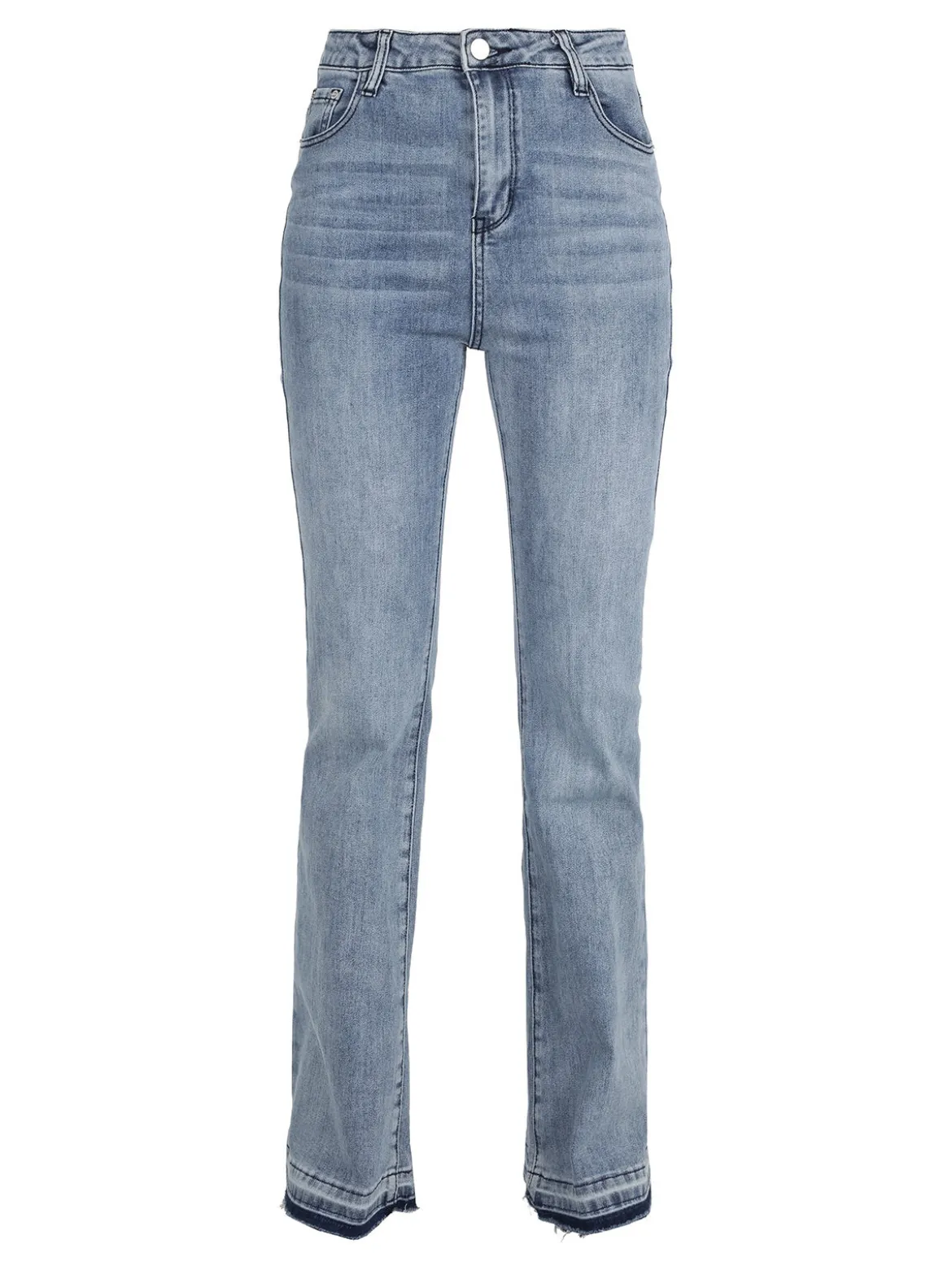 Vale Denim Jeans donna a zampa con finale sfrangiato