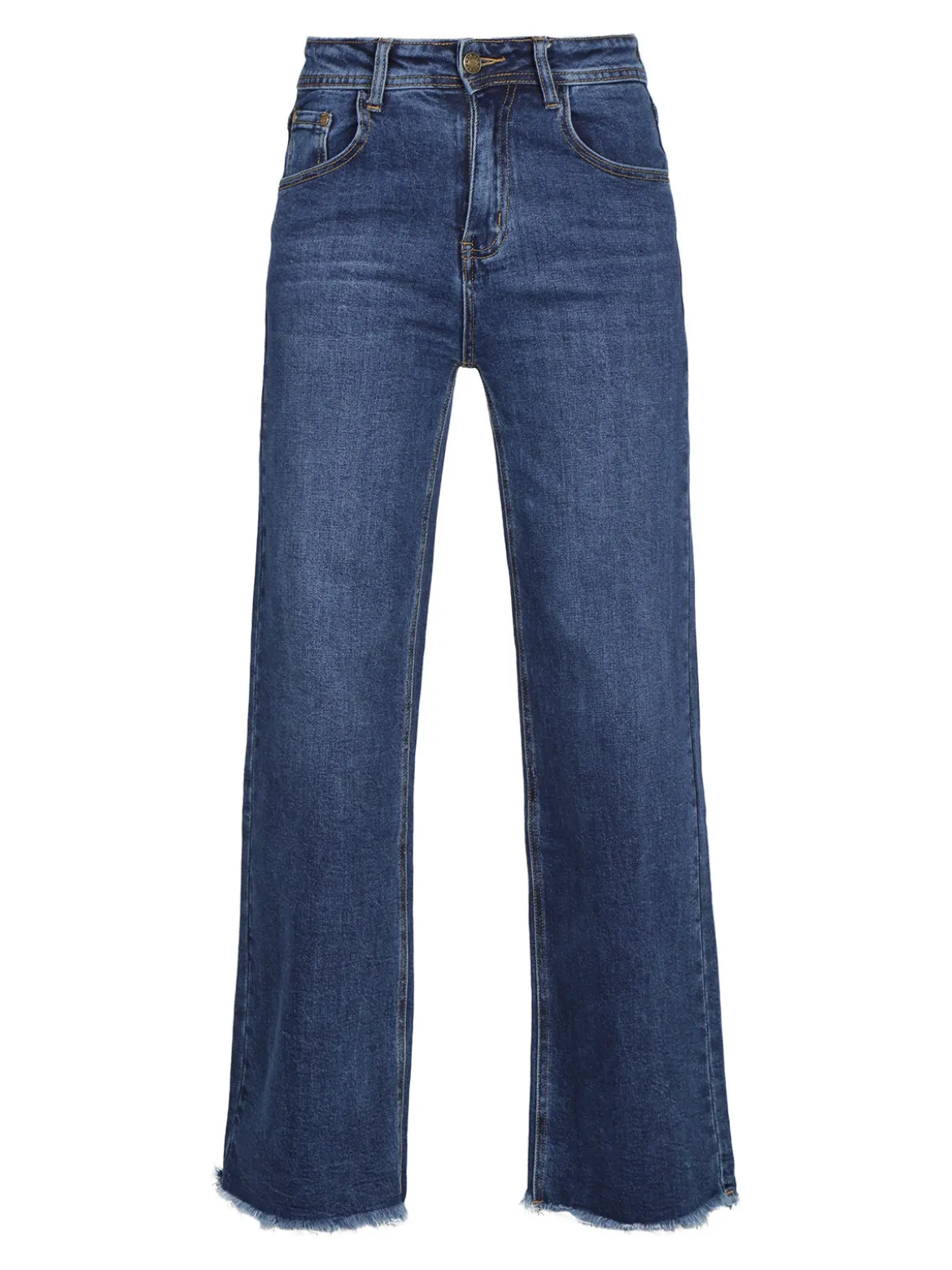 Vale Denim Jeans donna wide leg sfrangiati