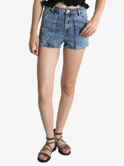 Vale Denim Shorts donna in jeans a vita alta