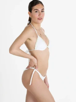 Valeria Bikini da donna a triangolo con perle e slip
