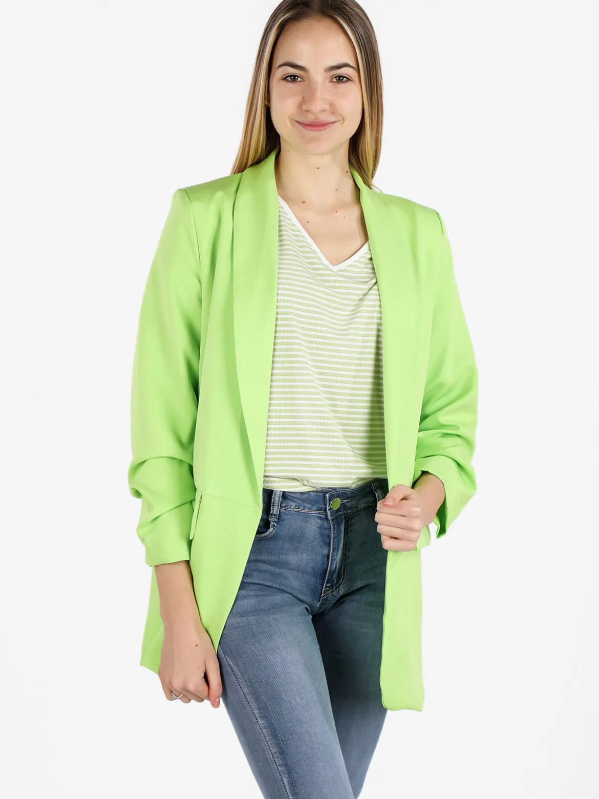 Vanita Blazer donna aperto con maniche arricciate