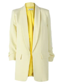 Vanita Blazer donna aperto con maniche arricciate - giallo