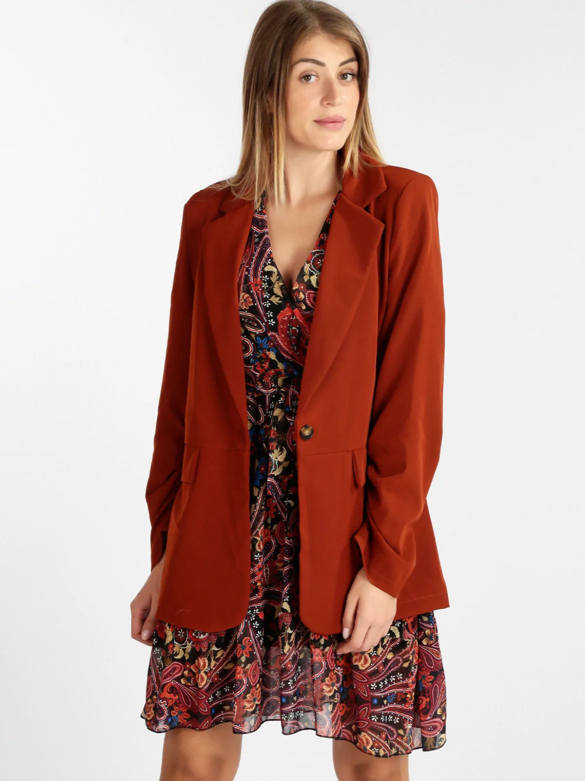 Vanita Blazer donna con maniche arricciate