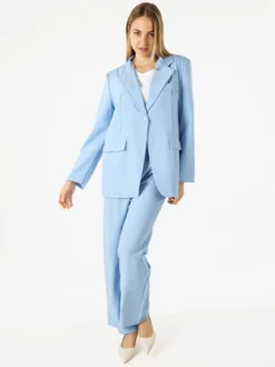 Vanita Blazer donna oversize con bottone - azzurro