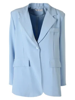Vanita Blazer donna oversize con bottone - azzurro