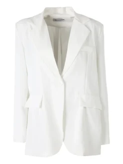 Vanita Blazer donna oversize con bottone - bianco