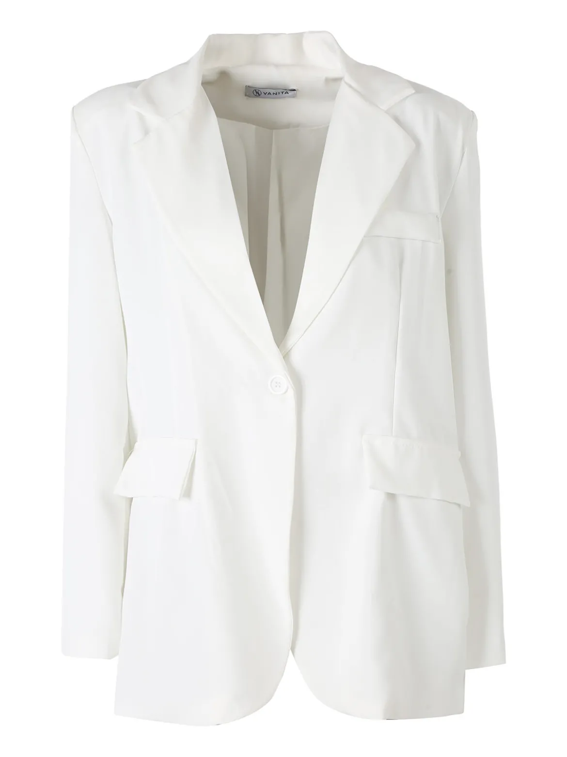 Vanita Blazer donna oversize con bottone - bianco