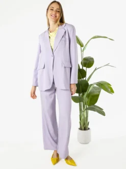 Vanita Blazer donna oversize con bottone - lilla