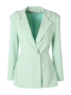 Vanita Blazer elegante da donna a doppiopetto con bottoni - acqua marina