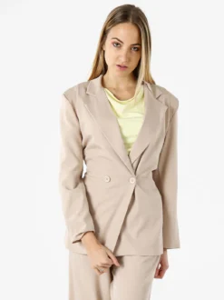 Vanita Blazer elegante da donna a doppiopetto con bottoni - beige