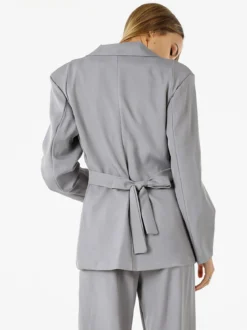 Vanita Blazer elegante da donna a doppiopetto con bottoni - grigio
