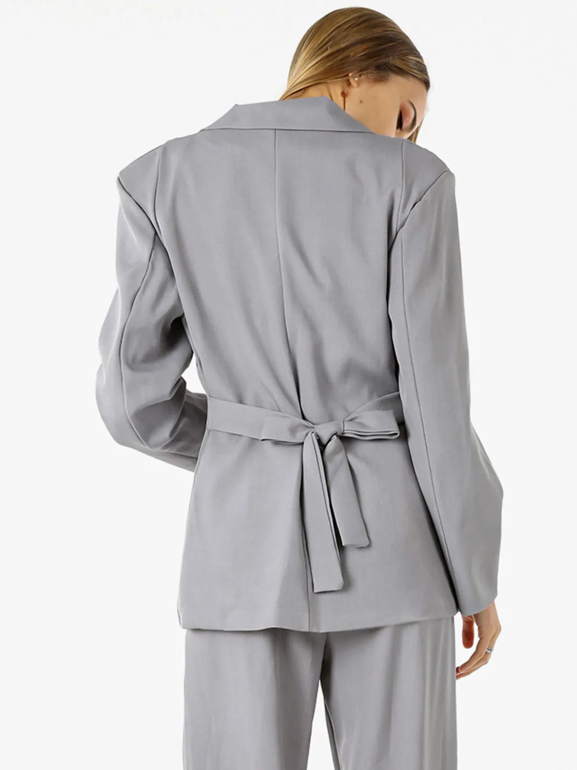 Vanita Blazer elegante da donna a doppiopetto con bottoni - grigio