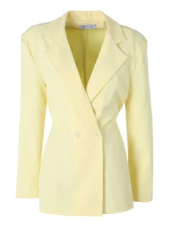Vanita Blazer elegante da donna a doppiopetto con bottoni - giallo