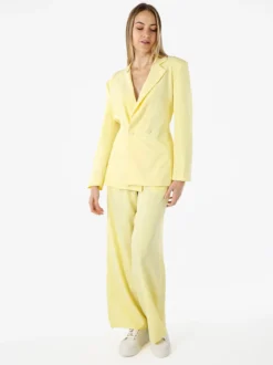 Vanita Blazer elegante da donna a doppiopetto con bottoni - giallo