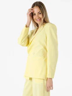 Vanita Blazer elegante da donna a doppiopetto con bottoni - giallo