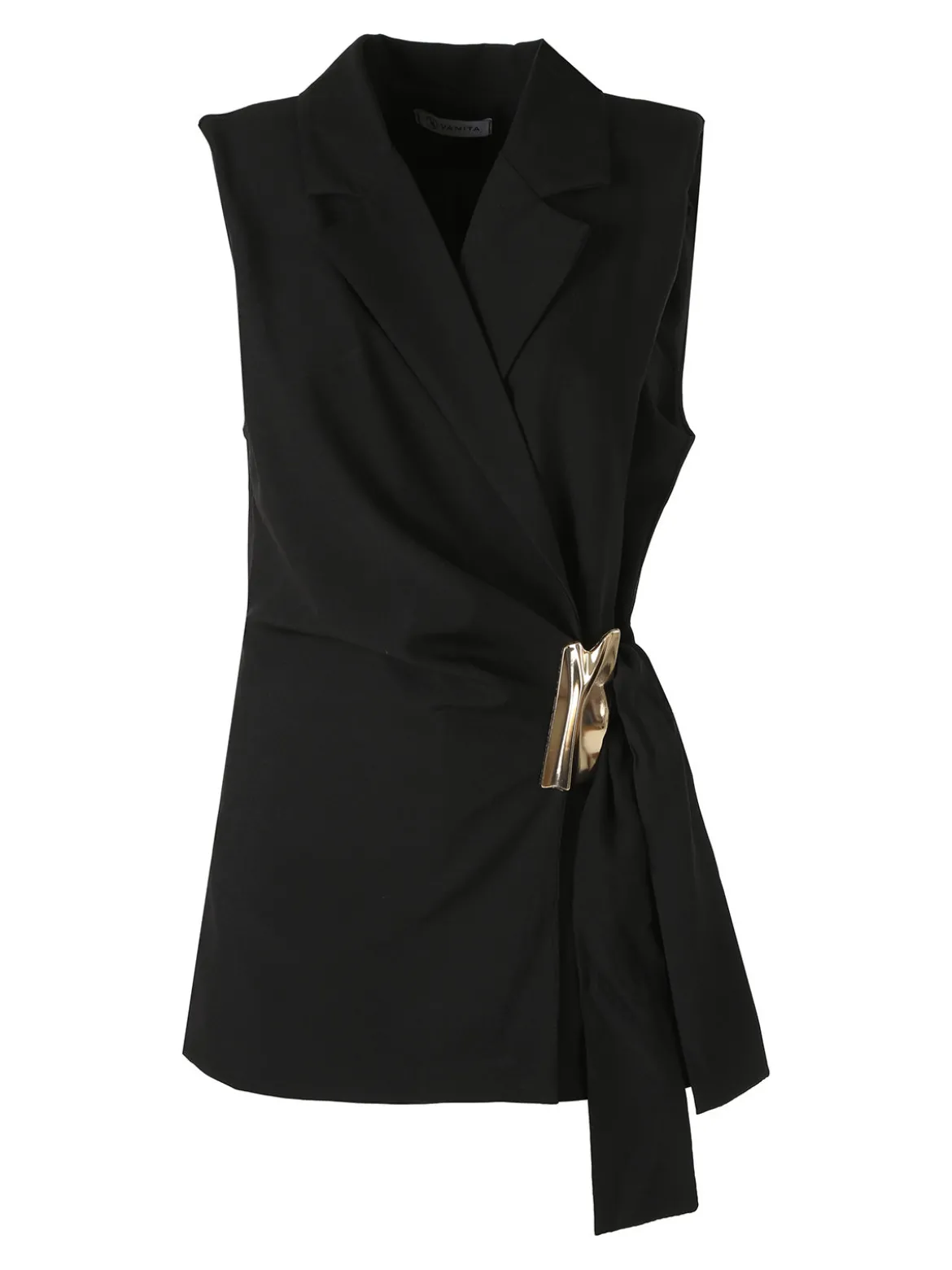 Vanita Gilet donna con dettaglio dorato - nero