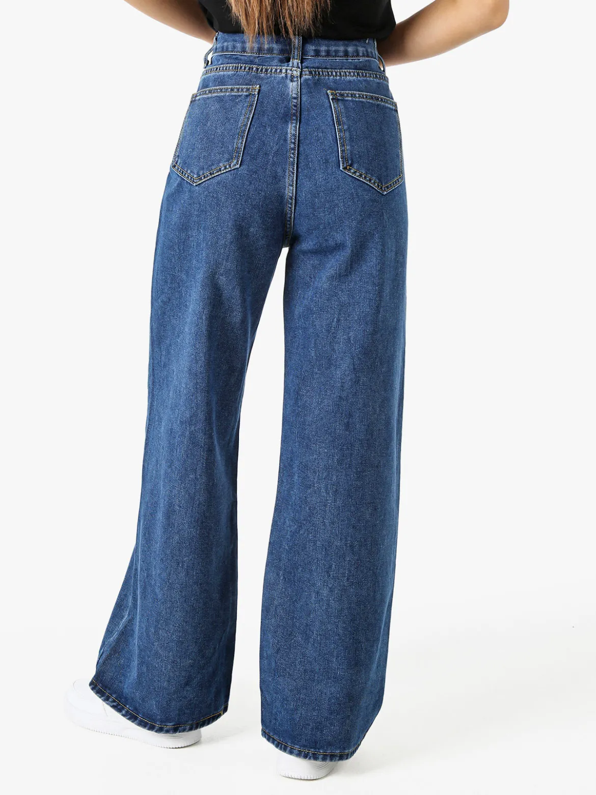 Vanita Jeans da donna a gamba larga con strass - jeans