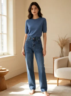 Vanita Jeans donna wide leg a vita alta - jeans