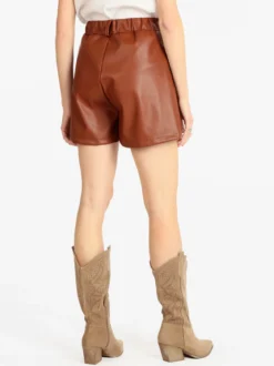 Vanita Shorts da donna in ecopelle