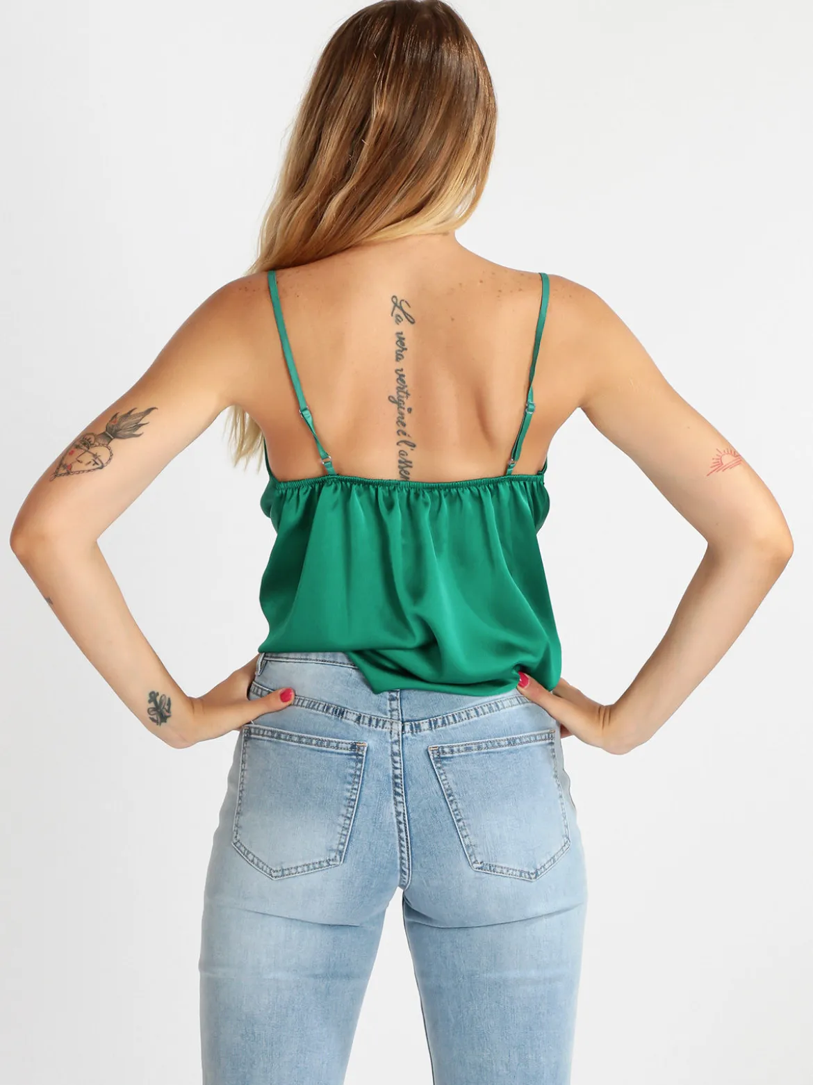 Vanita Top donna effetto raso