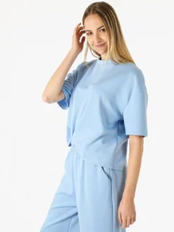 Vanita T-shirt donna oversize in felpa - azzurro