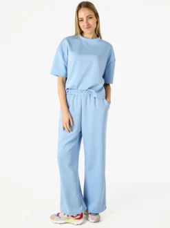 Vanita T-shirt donna oversize in felpa - azzurro