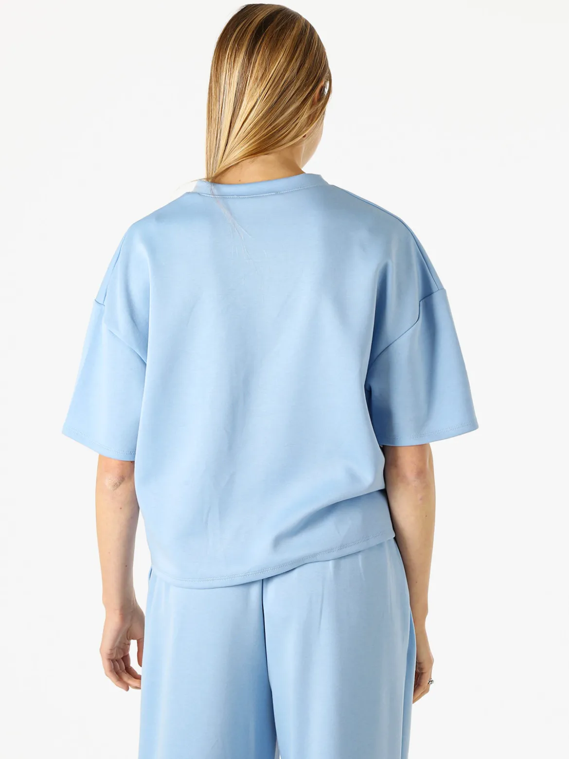 Vanita T-shirt donna oversize in felpa - azzurro