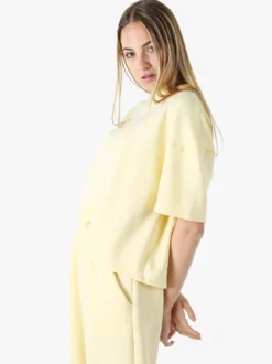 Vanita T-shirt donna oversize in felpa - giallo
