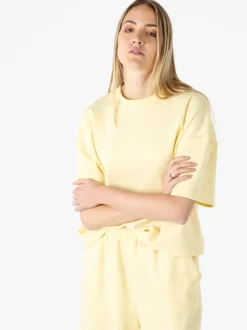 Vanita T-shirt donna oversize in felpa - giallo