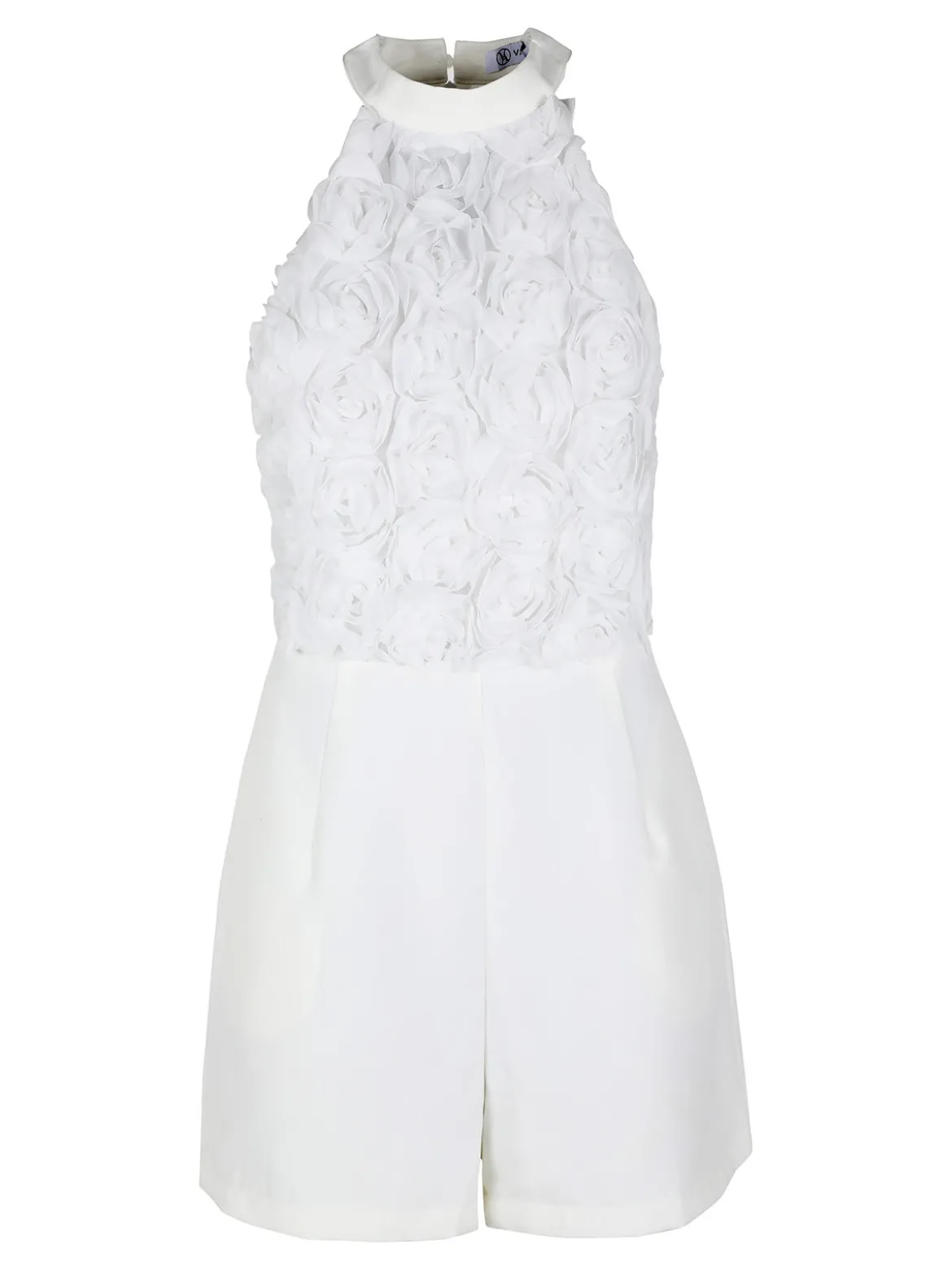 Vanita Tuta jumpsuite elegante da donna con allacciatura al collo