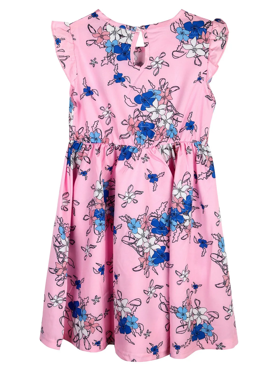 Vanity Girl'S Vestito da bambina floreale con maniche corte a volant