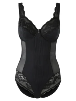 Verde Veronica AR42 Body donna con pizzo coppa C con ferretto - nero