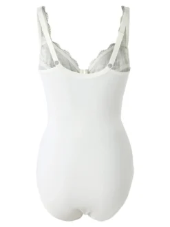 Verde Veronica AR42 Body donna con pizzo coppa C con ferretto - panna