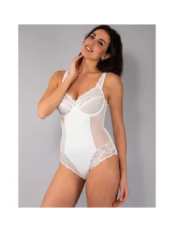 Verde Veronica AR42 Body donna con pizzo coppa C con ferretto - panna